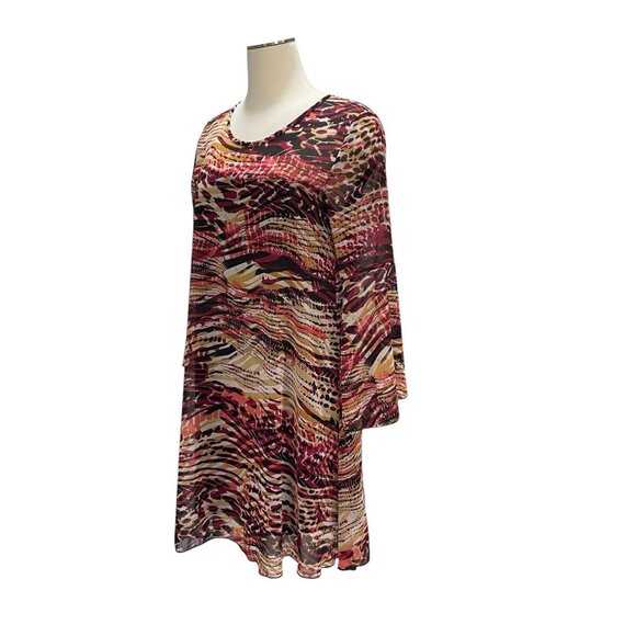 Spense Multicolor Bell Sleeve Dress 8 Abstract Lightweight Flowy Feminine Comfy - Picture 7 of 10
